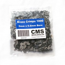 5mm Brass Crimps - 0.8mm Bore - (1000)