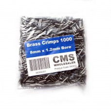 8mm Brass Crimps - 1.2mm Bore - (1000)