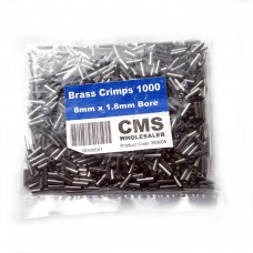 8mm Brass Crimps - 1.8mm Bore - (1000)