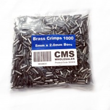 8mm Brass Crimps - 2.2mm Bore - (1000)